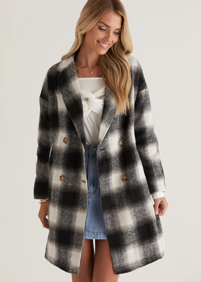 Cameron Coat - Black Check