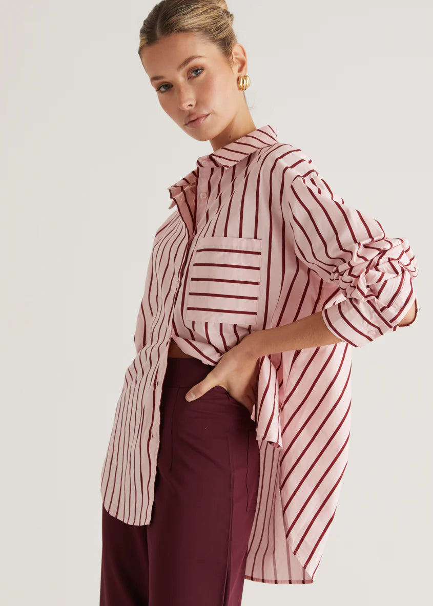 Poppy Shirt - Pink Stripe