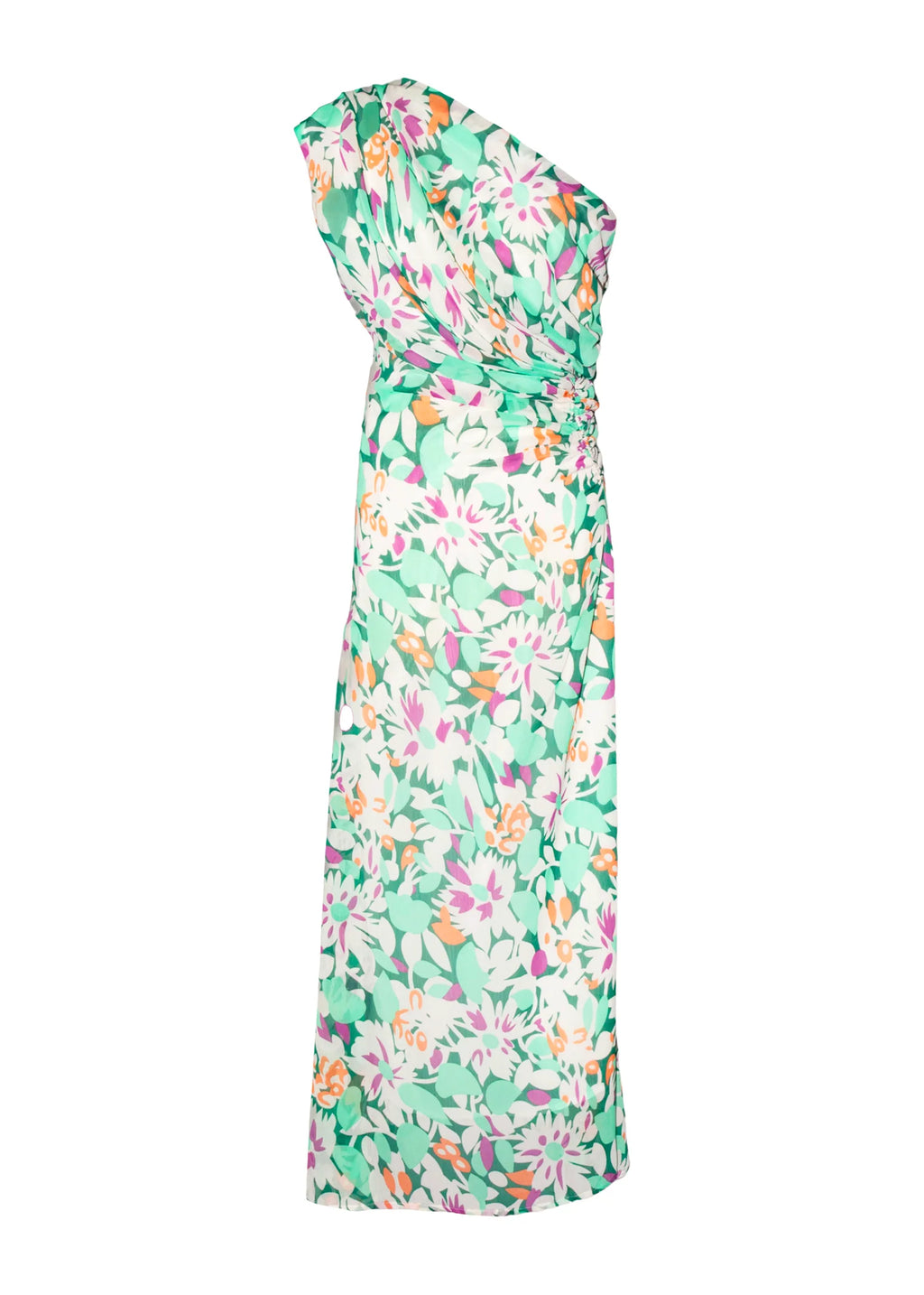 Helix Off Shoulder Midi Dress - Rio Green