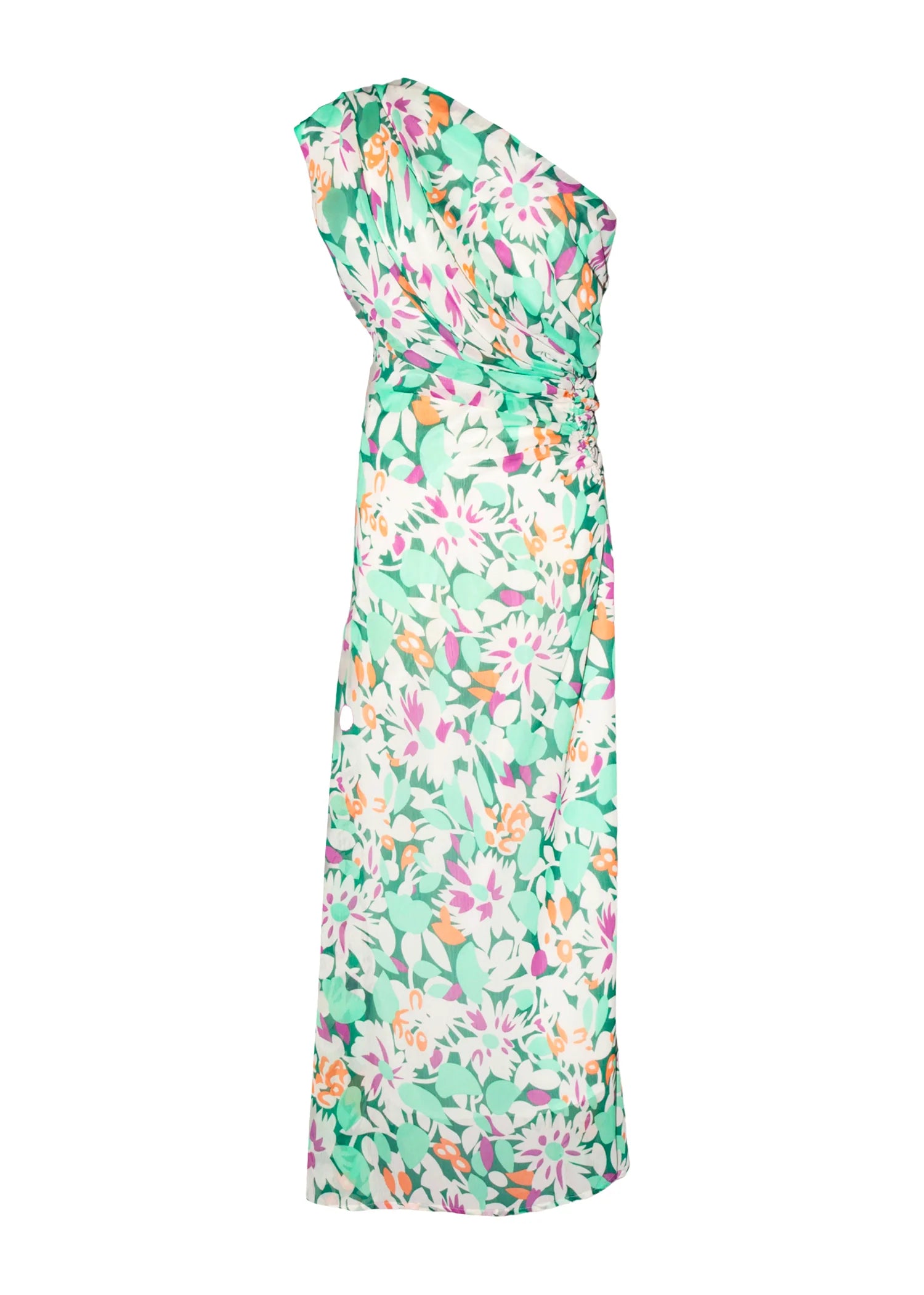 Helix Off Shoulder Midi Dress - Rio Green