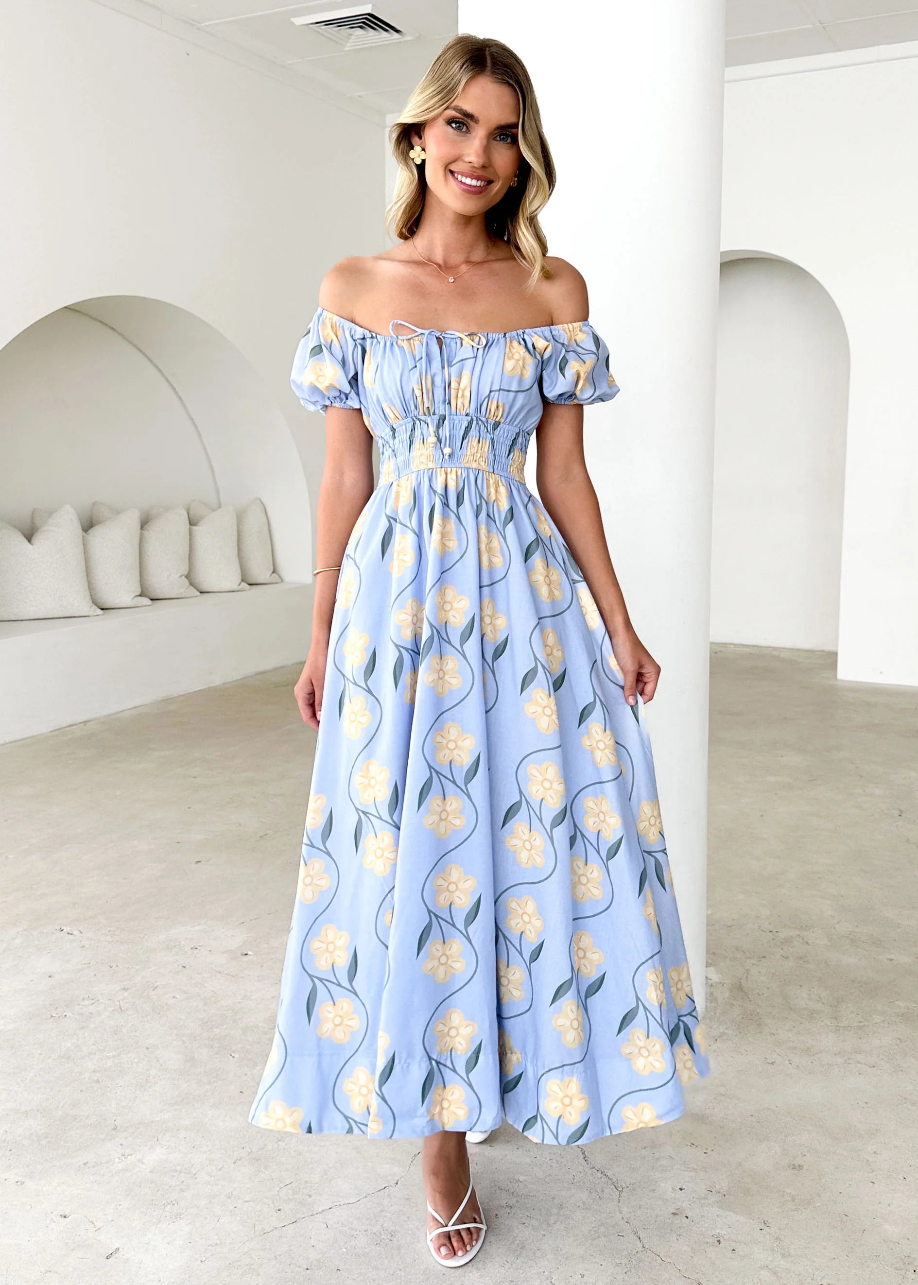 Maisie Maxi Dress - Blue Flowers