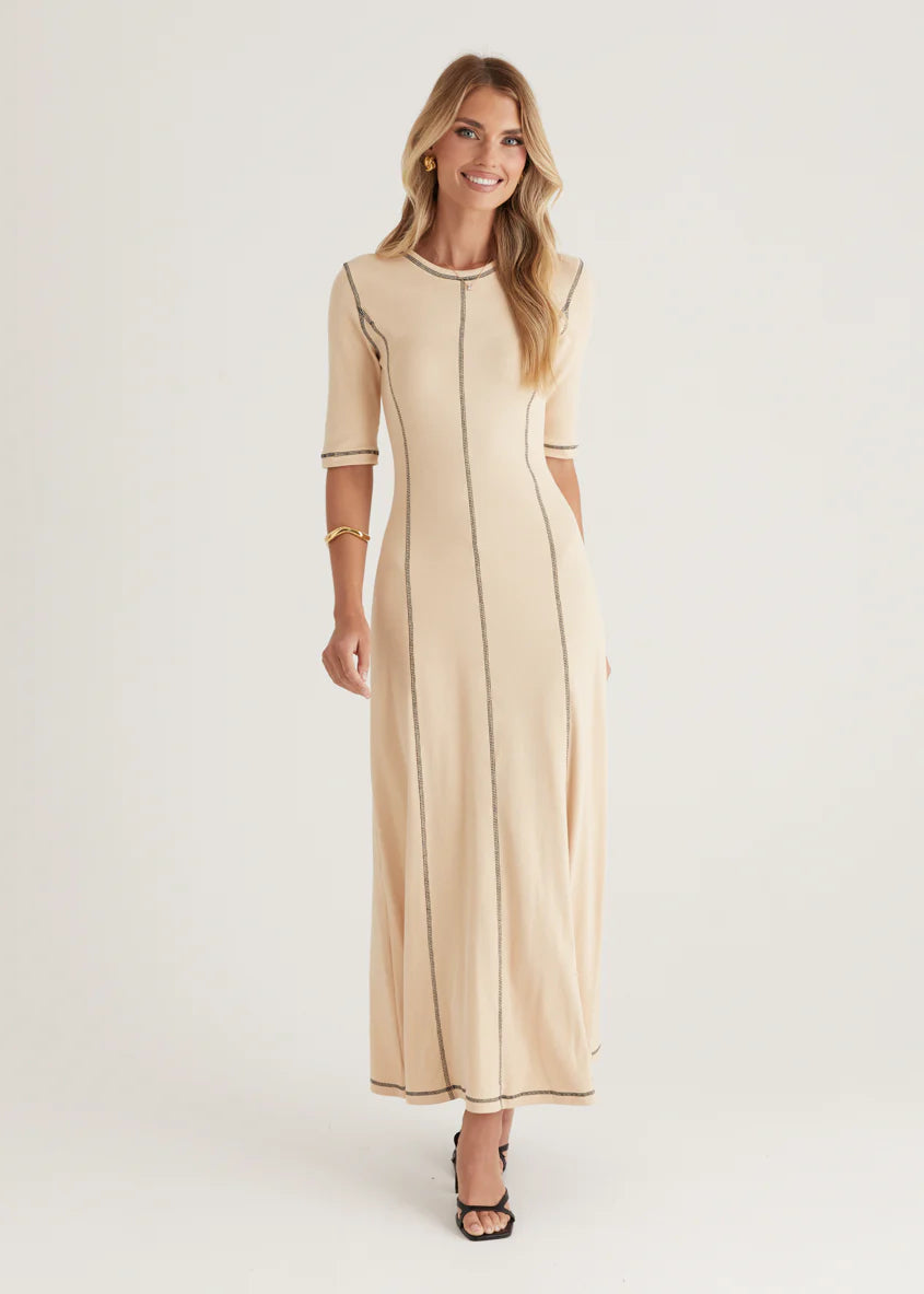 Simba Midi Dress - Beige