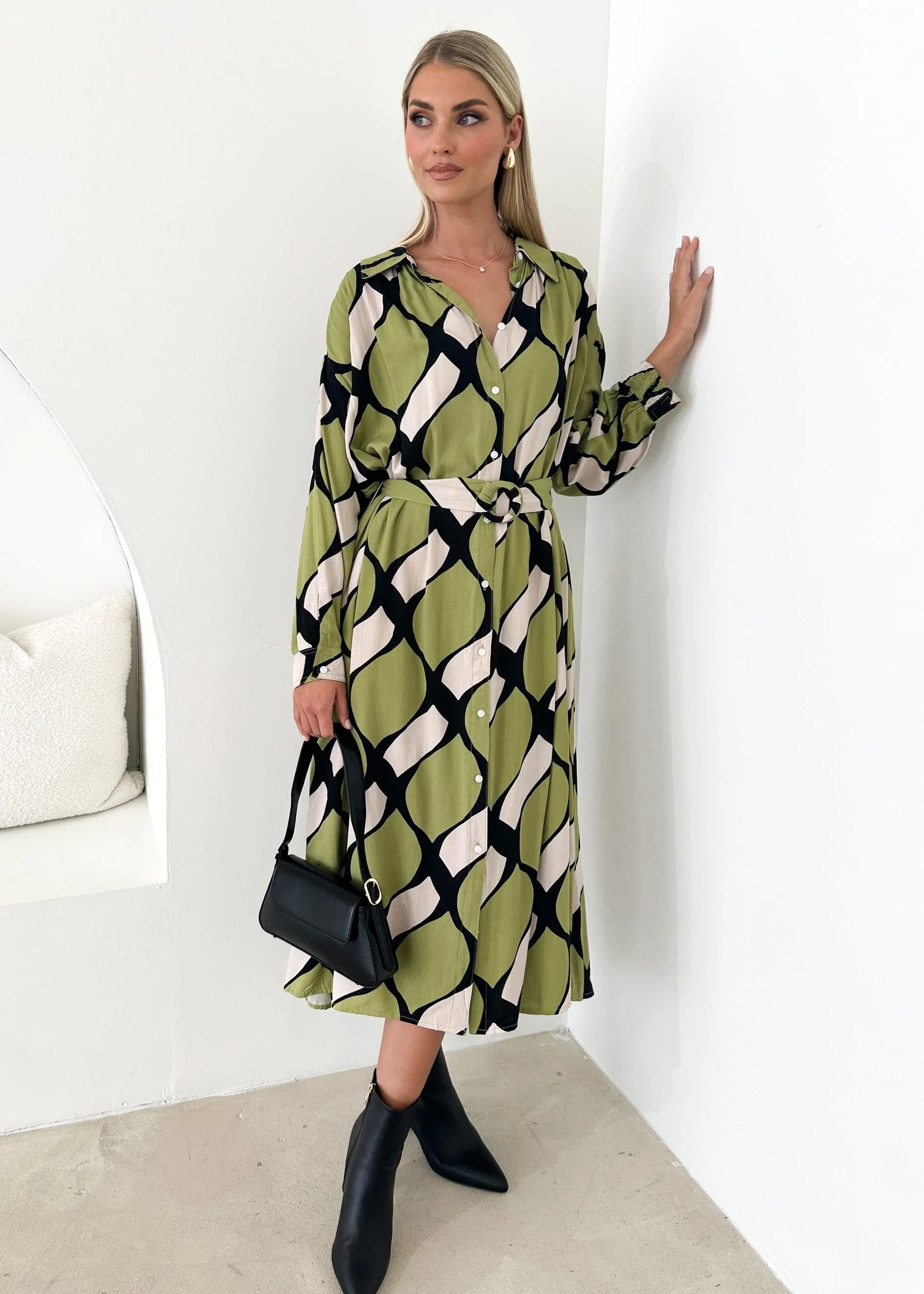 Carlaa Midi Dress - Olive Kennedy