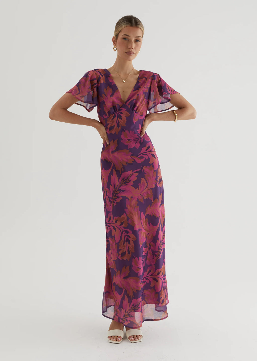 Cabana Maxi Dress - Magenta Floral
