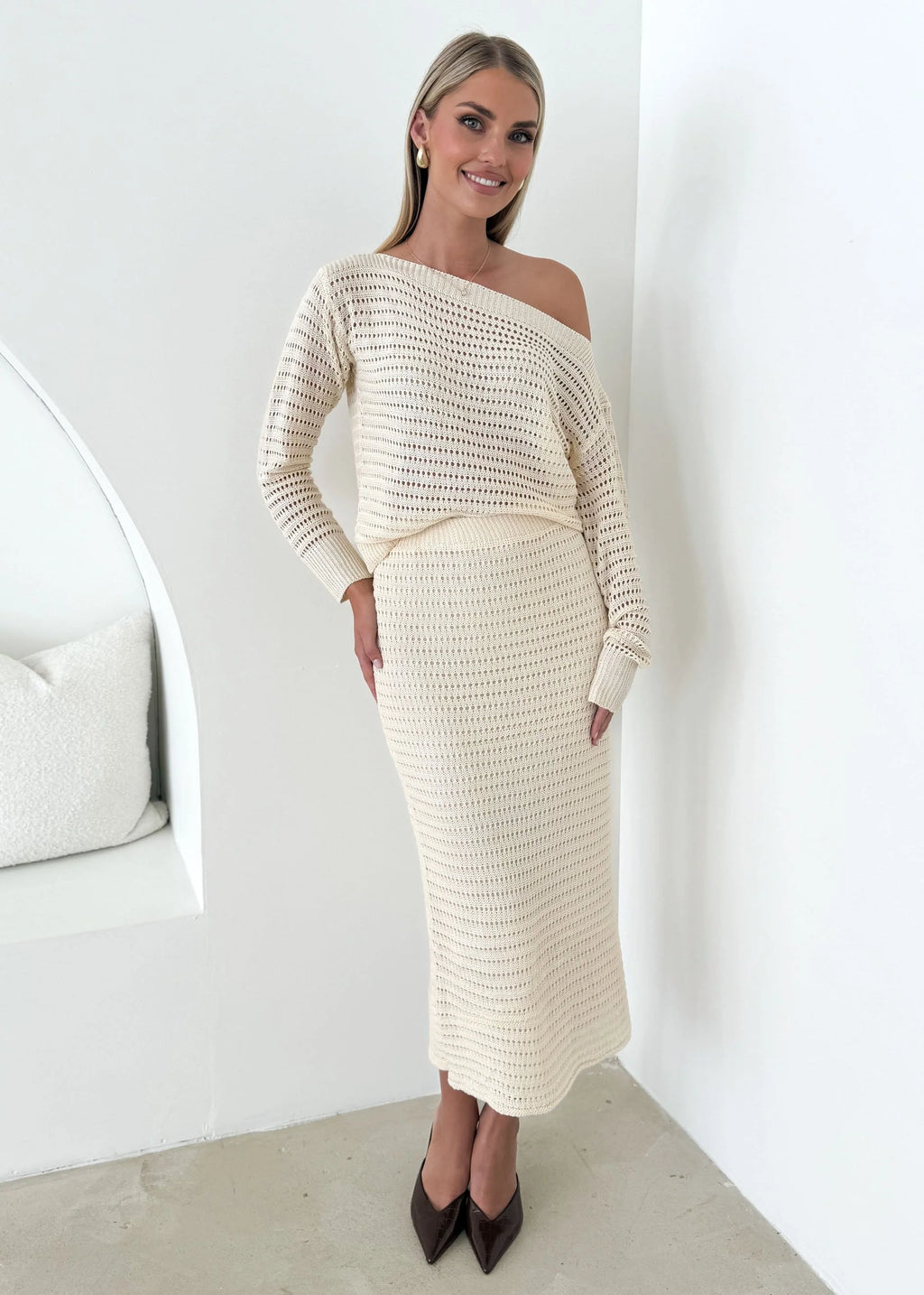 Juna Midi Skirt - Cream