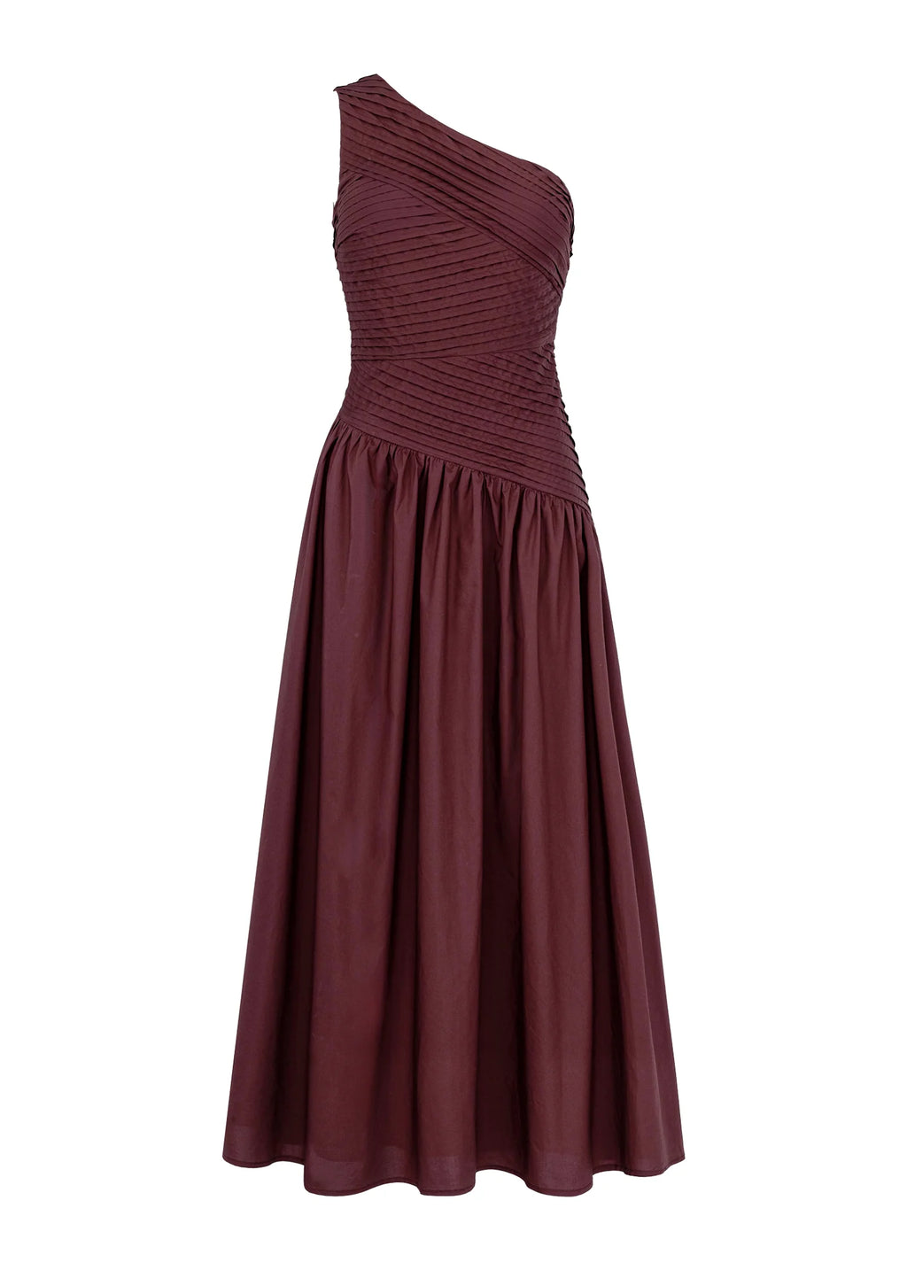 Tazzy One Shoulder Maxi Dress - Burgundy