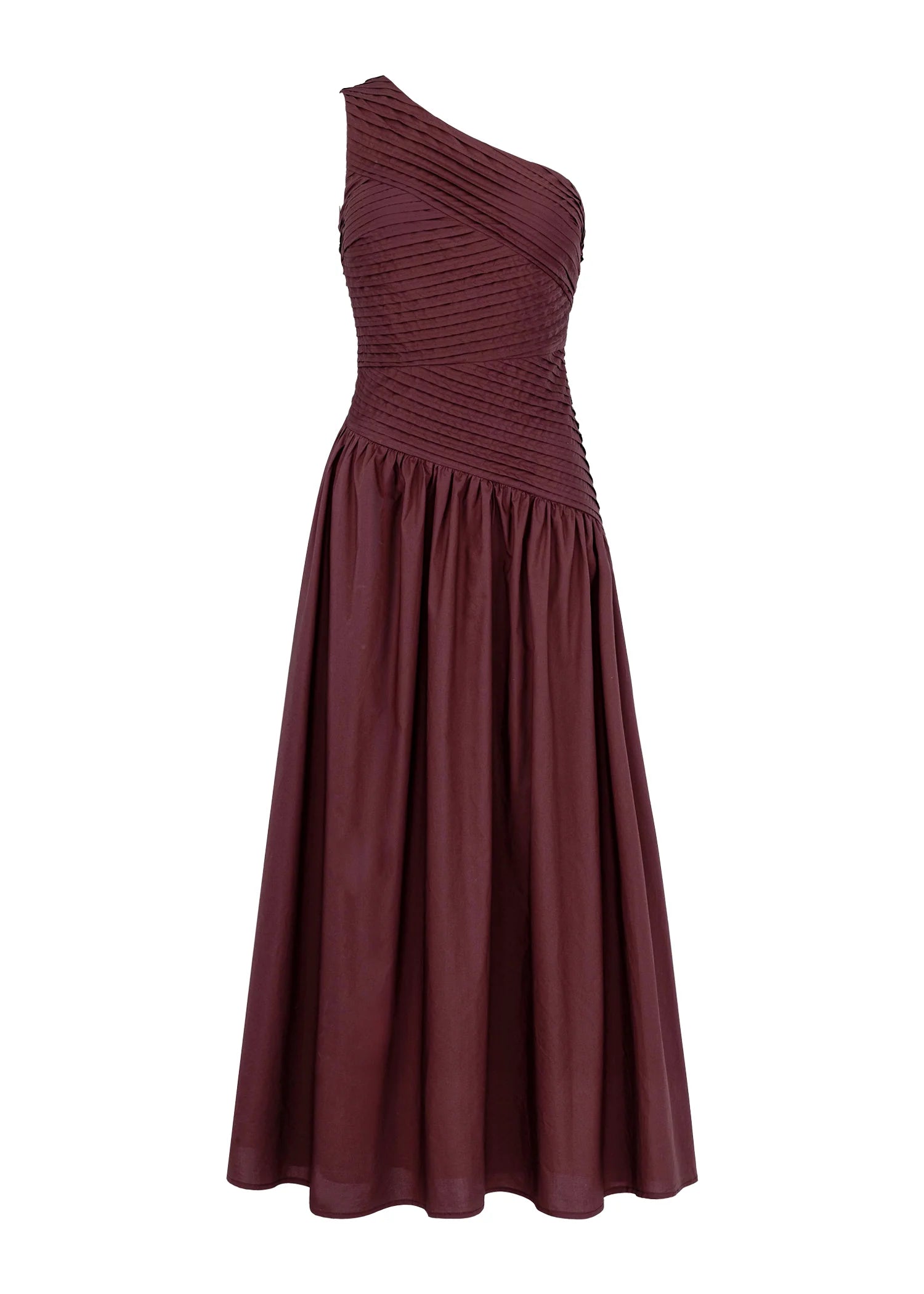 Tazzy One Shoulder Maxi Dress - Burgundy