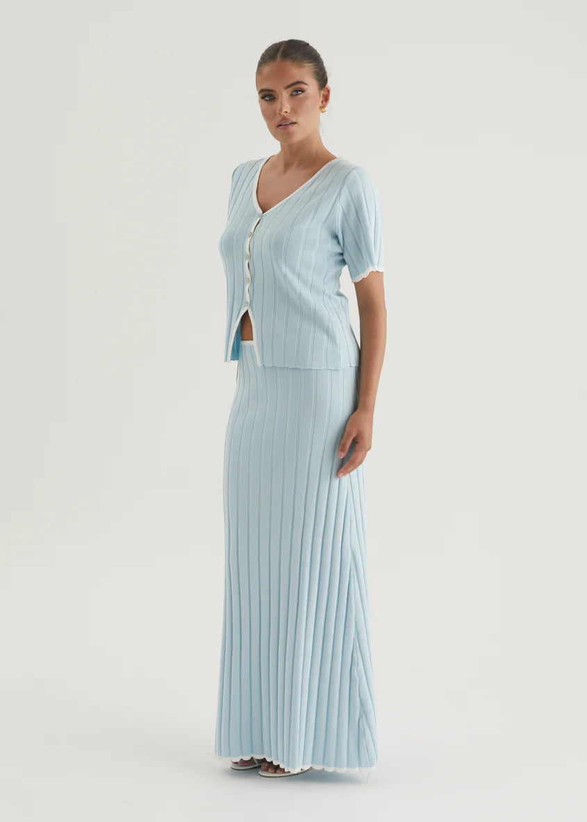 Yulia Knit Top - Sky Blue