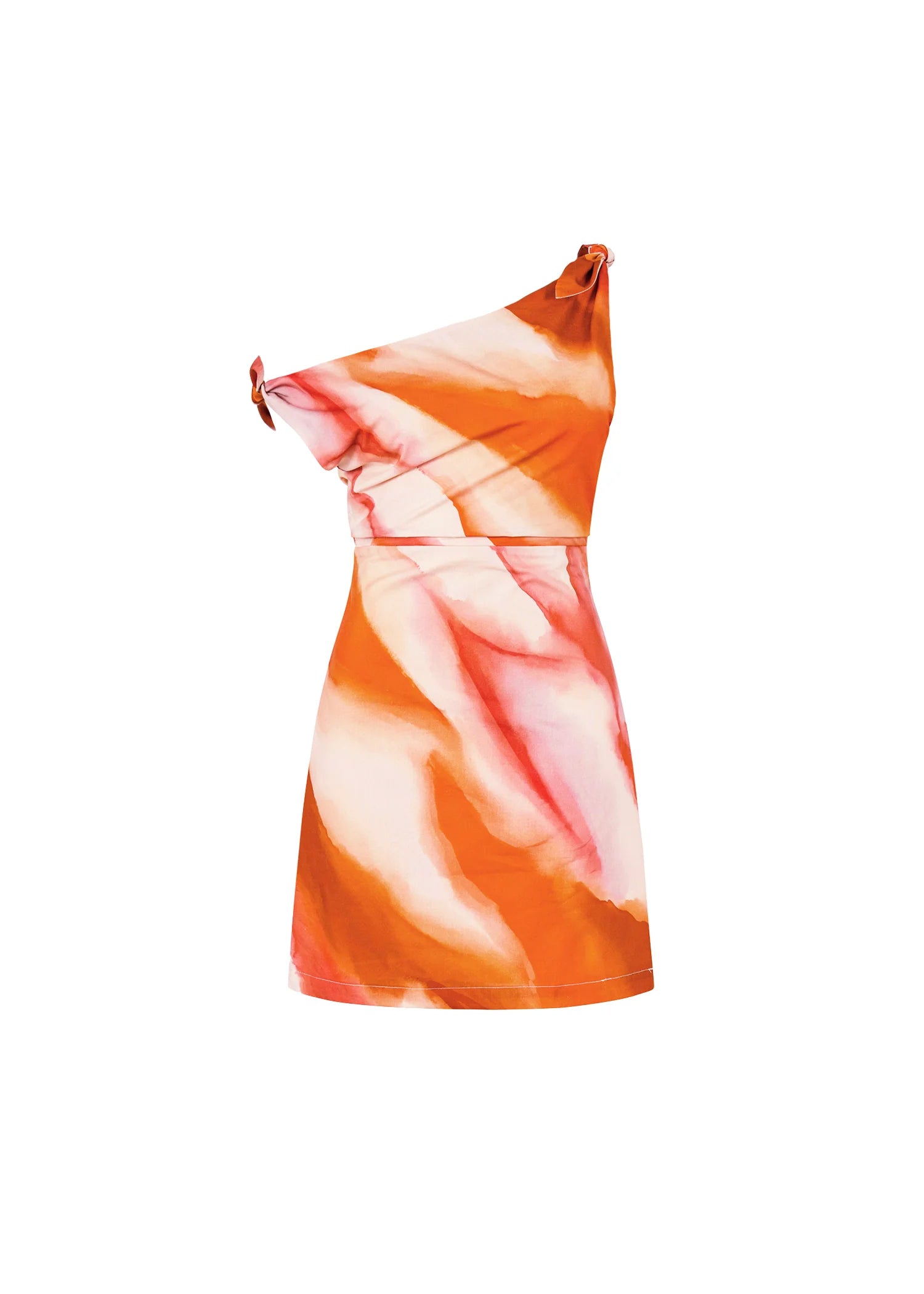 Cairo One Shoulder Dress - Amber Tie Dye
