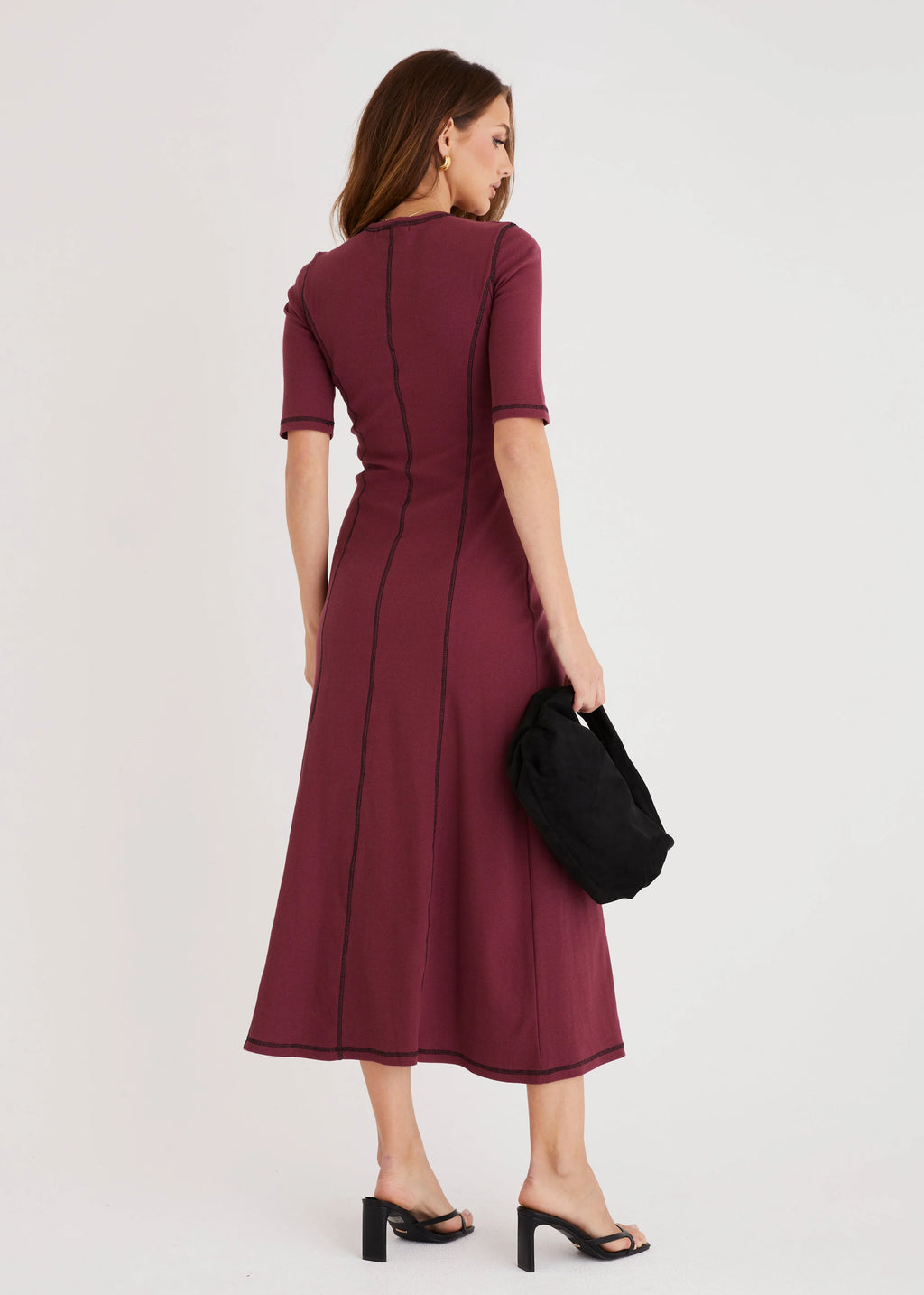 Simba Midi Dress - Burgundy