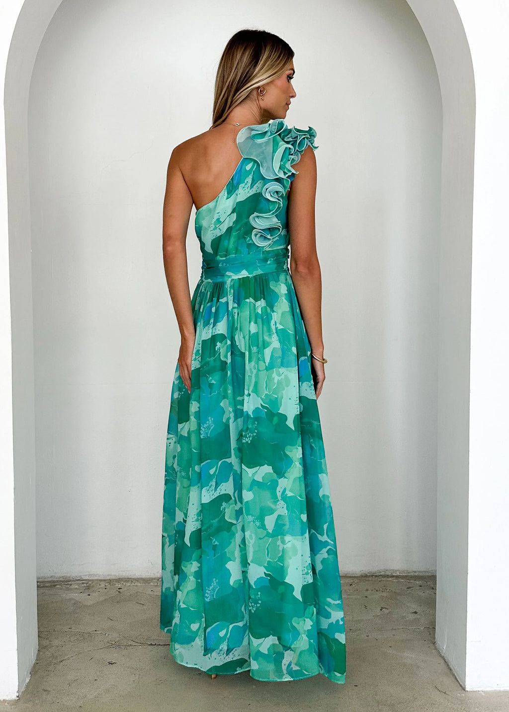 Layana Maxi Dress - Green Rush