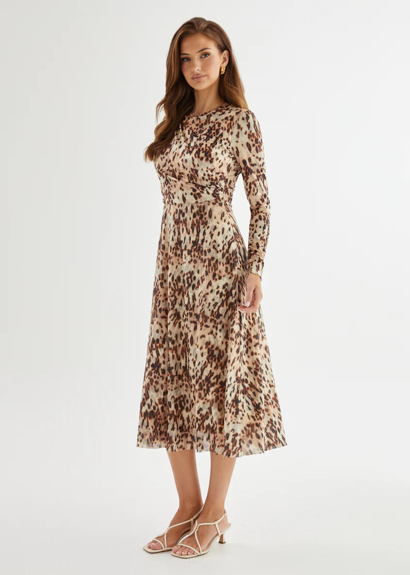 Cyrus Midi Dress - Cheetah
