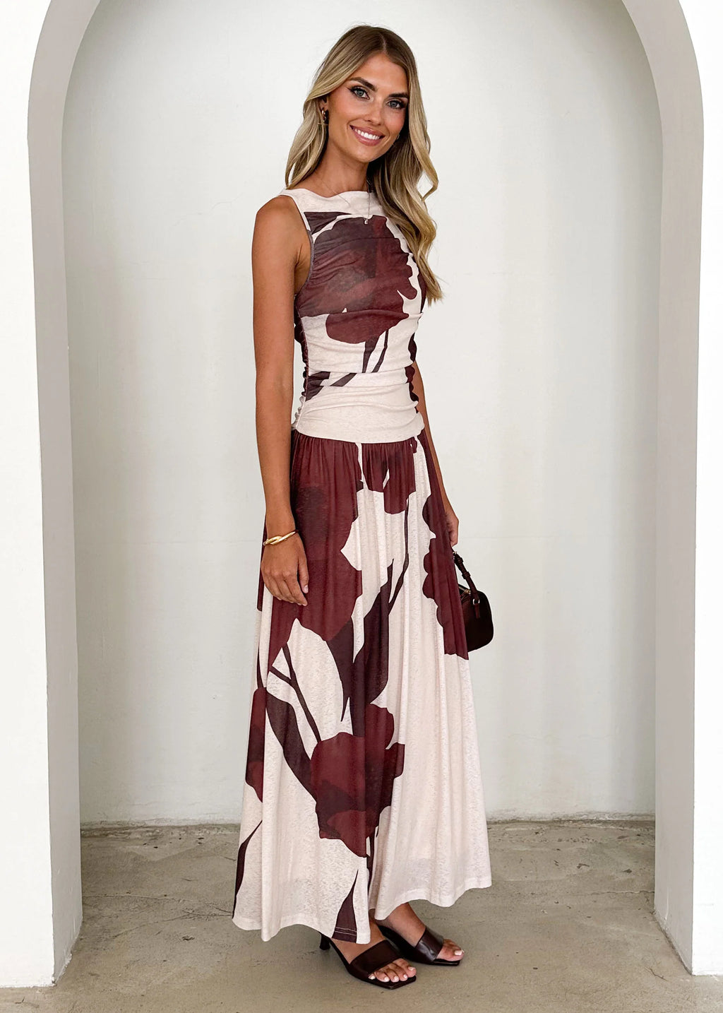 Faye Maxi Dress - Choc Flowers
