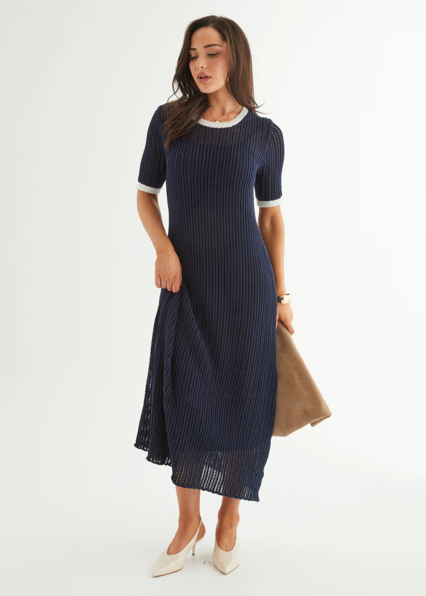 Janine Knit Maxi Dress - Navy