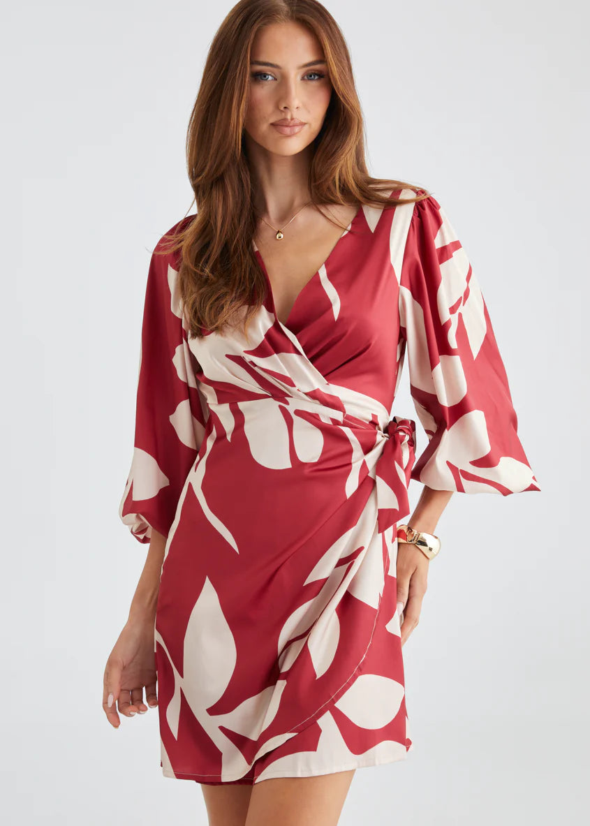 Loqsta Dress - Berry Leaf