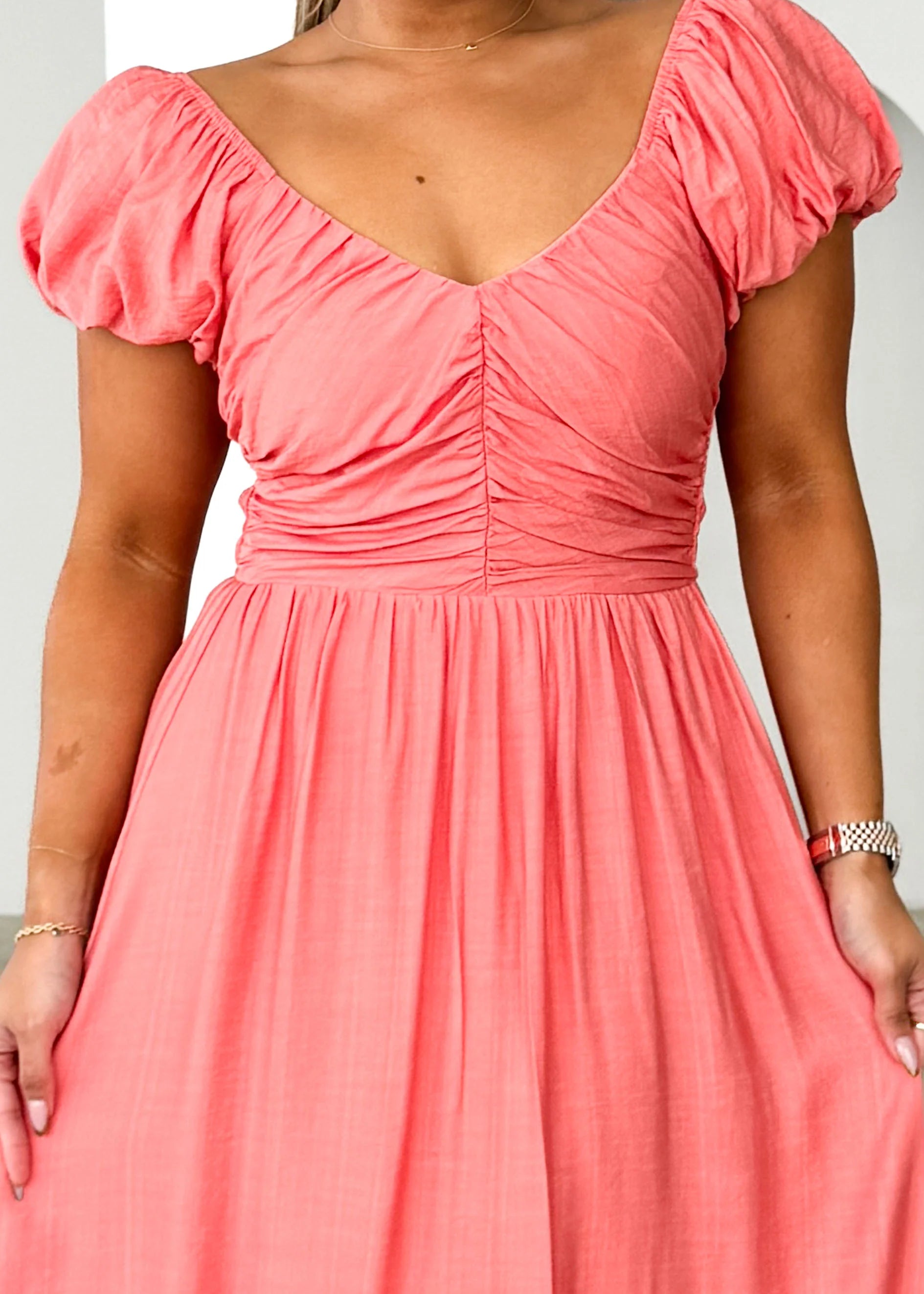 Juniper Maxi Dress - Coral