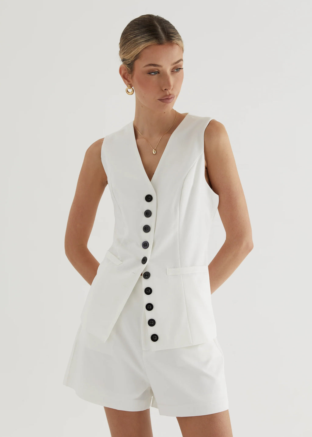 Piovera Vest Top - Off White