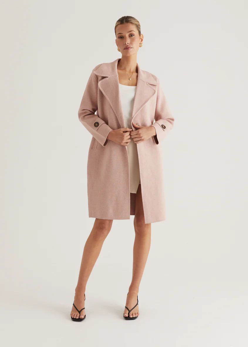 Chayso Knit Coat - Blush