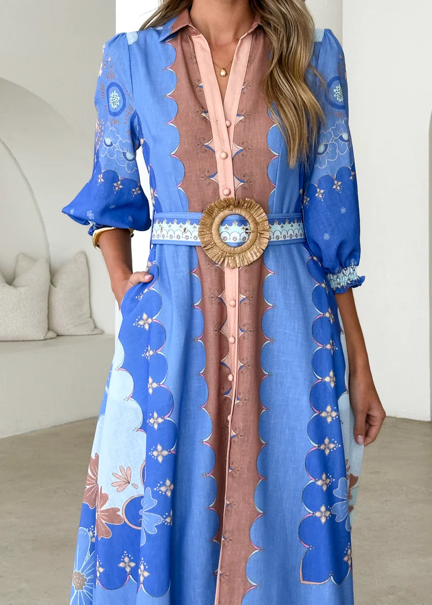 Portobello Midi Dress - Blue Moon