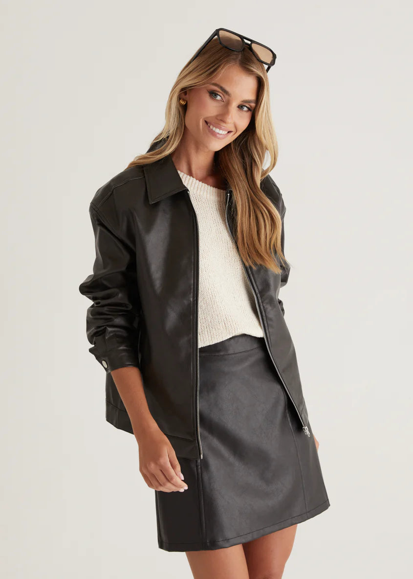 Arrabelle PU Jacket - Black