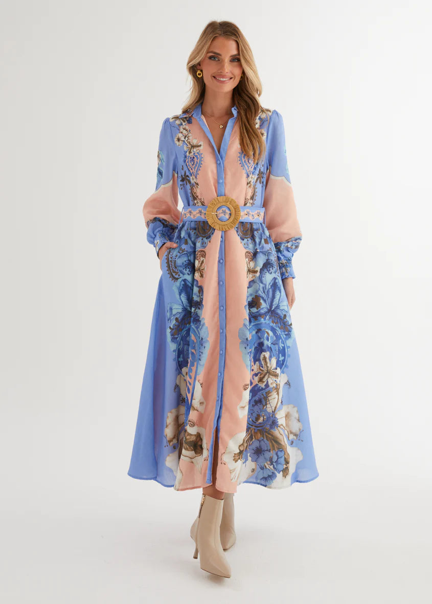 Huntington Midi Dress - Blue Willow