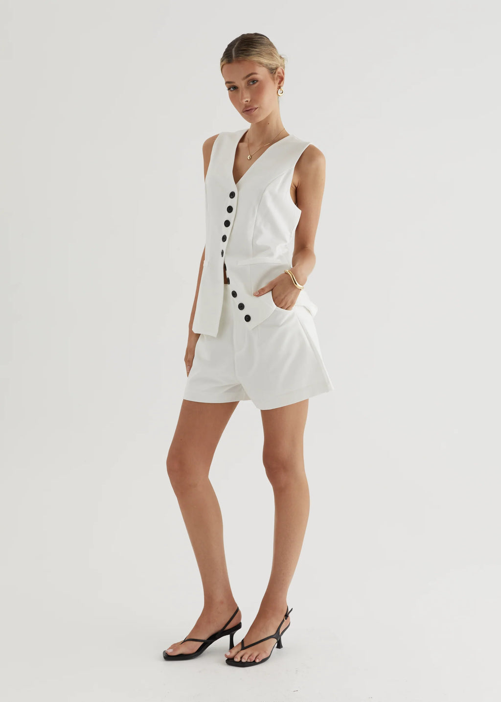 Piovera Vest Top - Off White