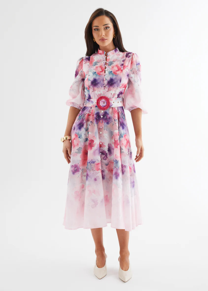 Mykaela Midi Dress - Lavender Blossom