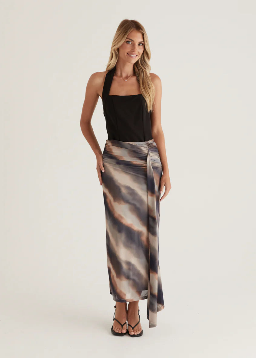 Eyso Mesh Skirt - Mocha Watercolour