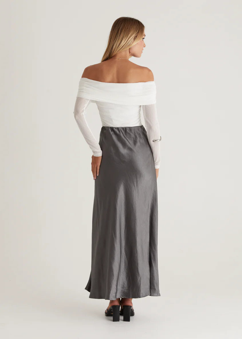 Rosalie Mid Skirt - Charcoal