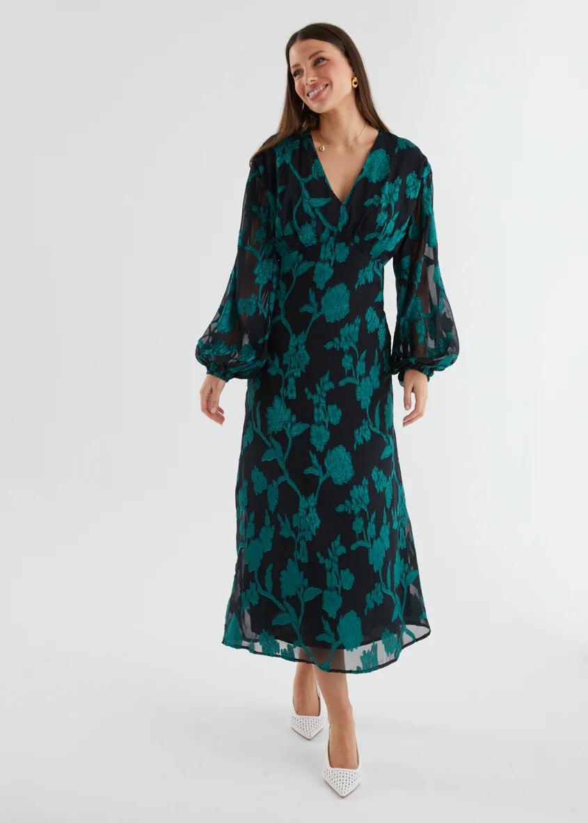 Primavera Maxi Dress - Emerald Floral