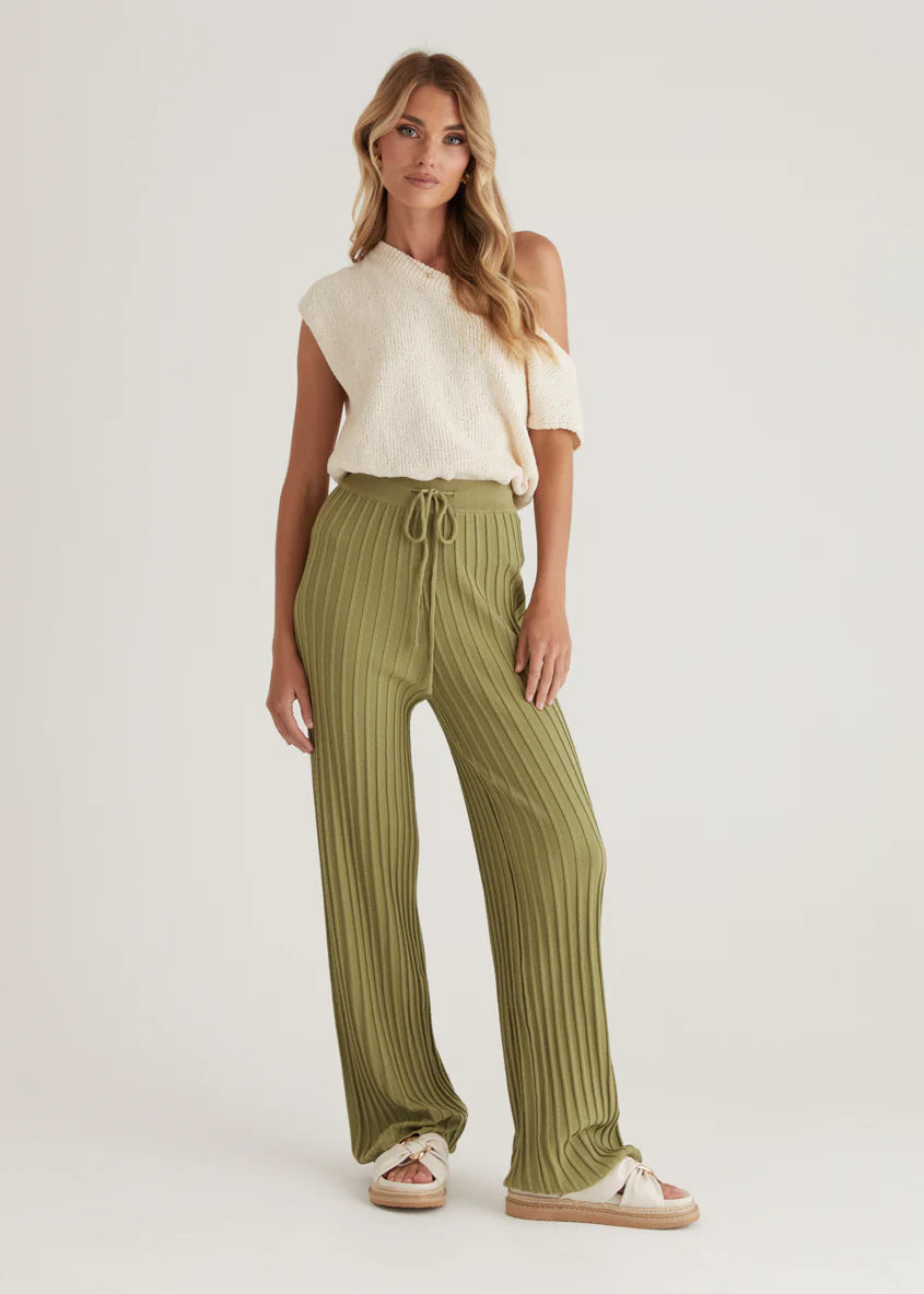 Etra Knit Pants - Olive