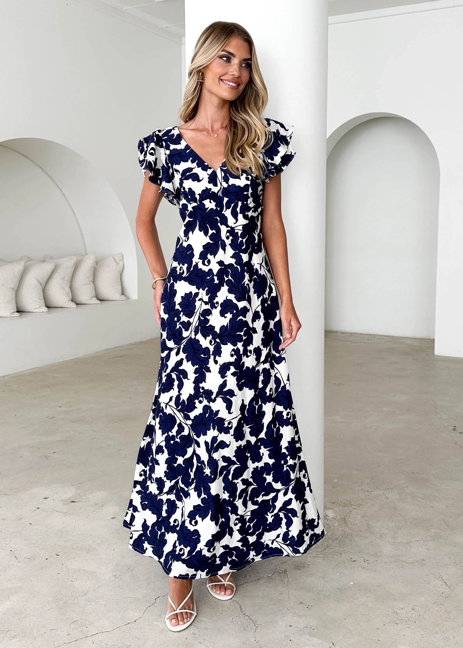 Xandra Maxi Dress - Navy Paisley