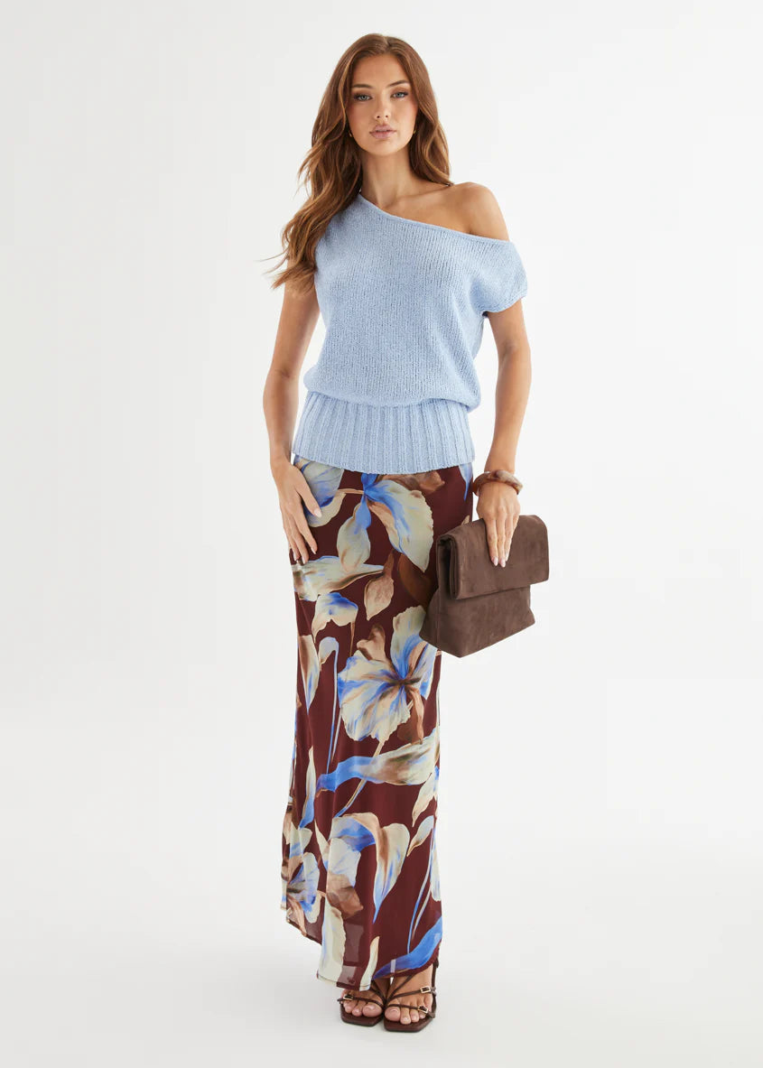 Skyla Maxi Skirt - Burgundy Anya