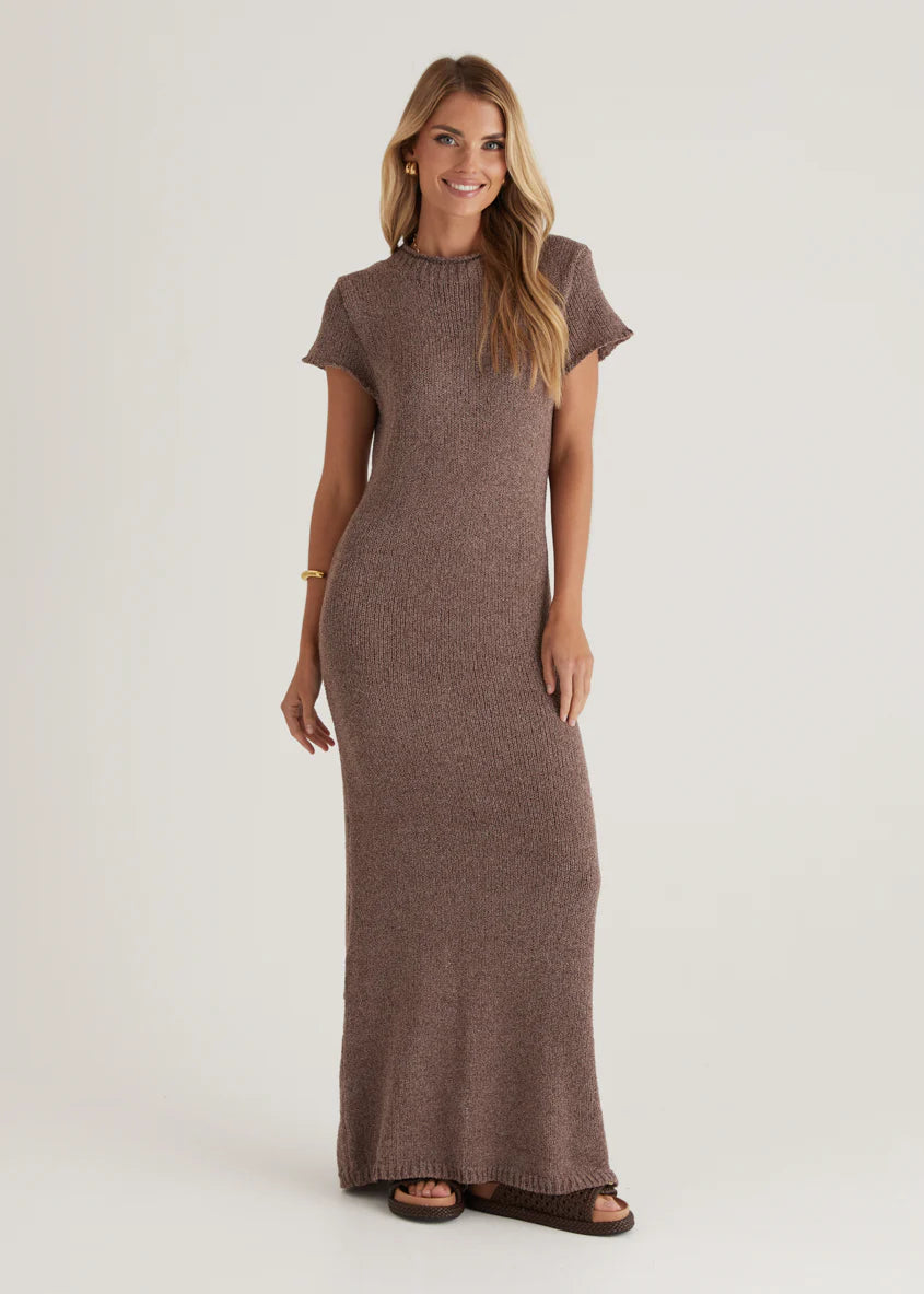 Kori Knit Maxi Dress - Choc