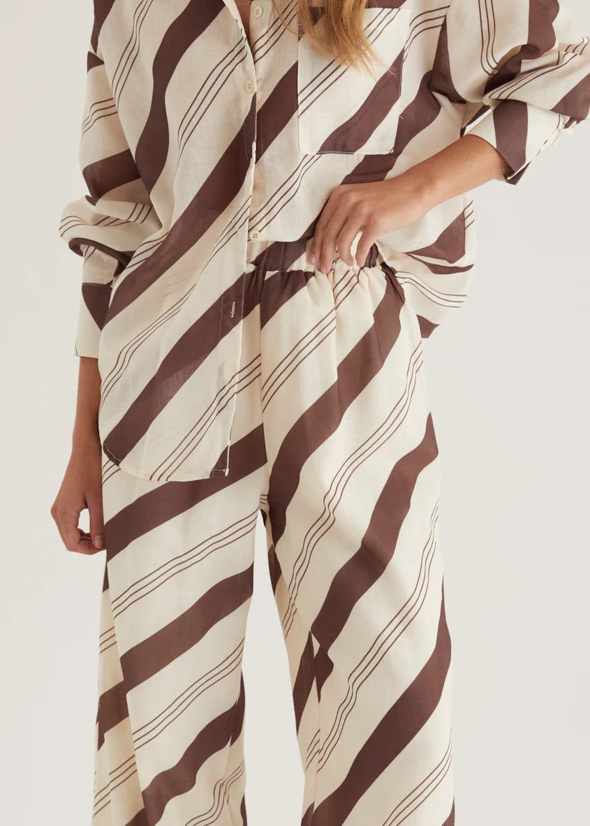 Jessa Pants - Choc Stripe