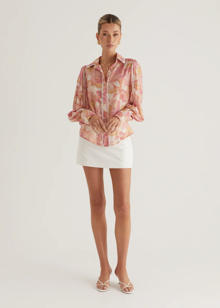 Driftwood Shirt - Blush Floral