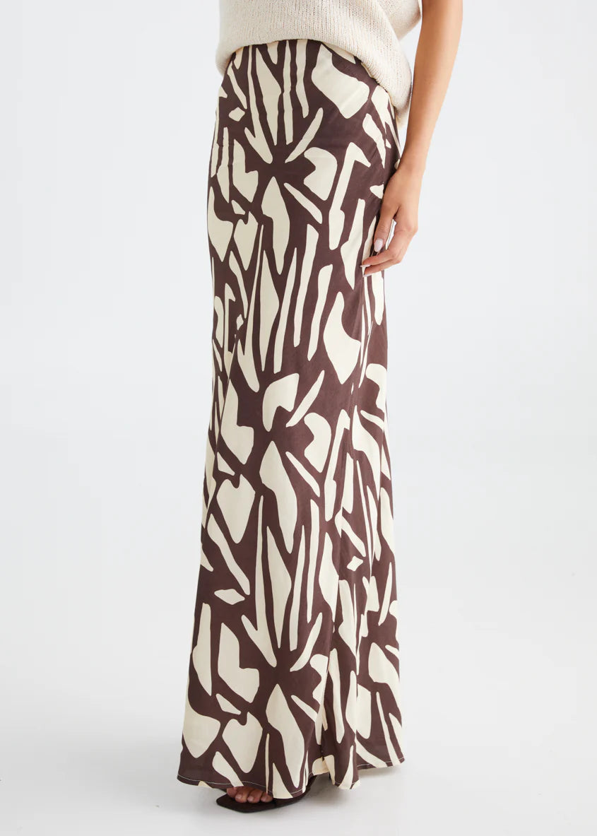 Vance Maxi Skirt - Choc Vanilla