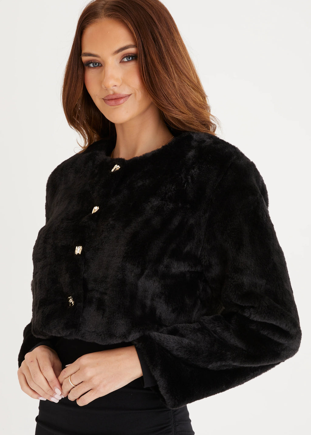 Amelita Cropped Jacket - Black