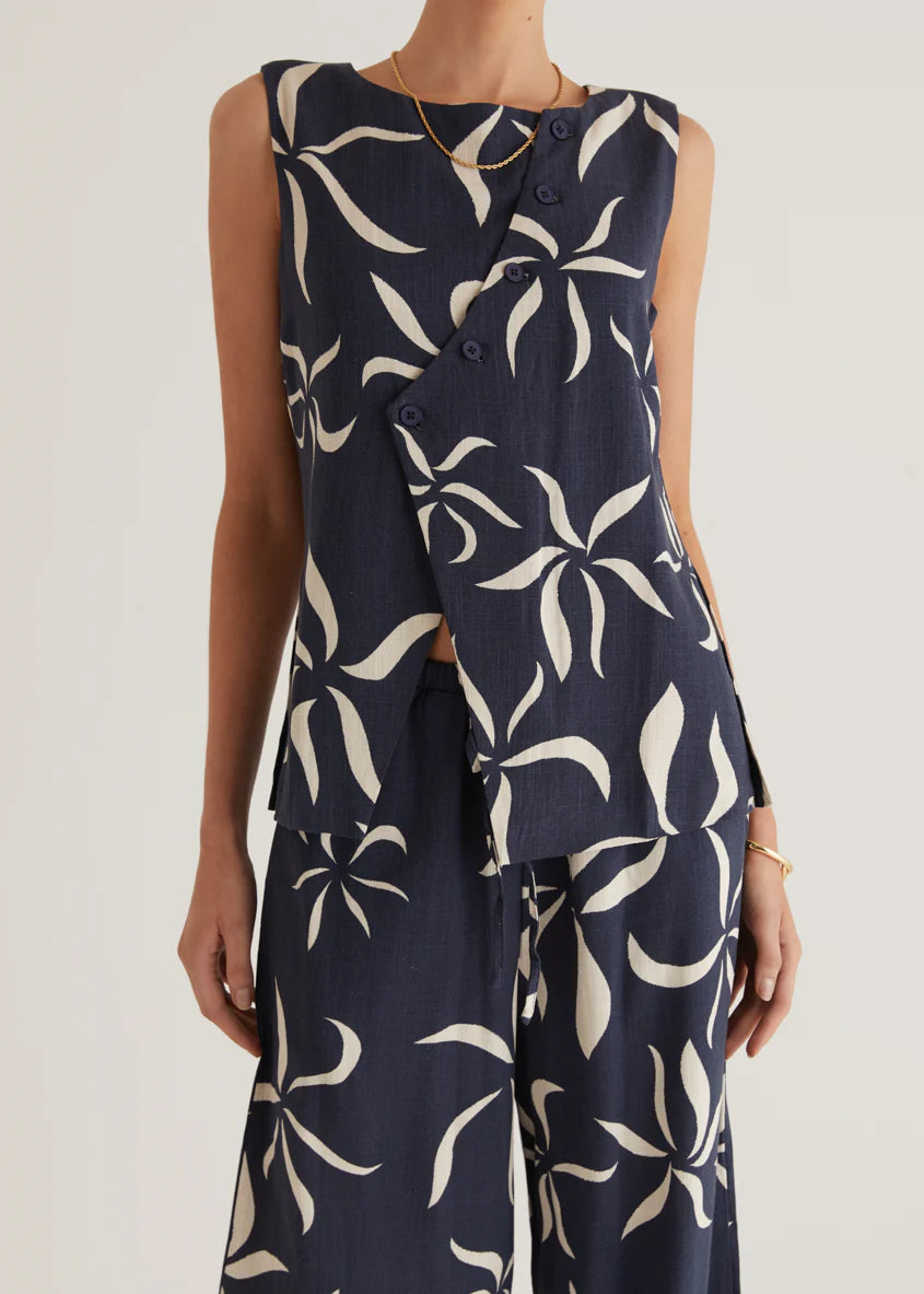 Hunter Vest Top - Navy Ayana