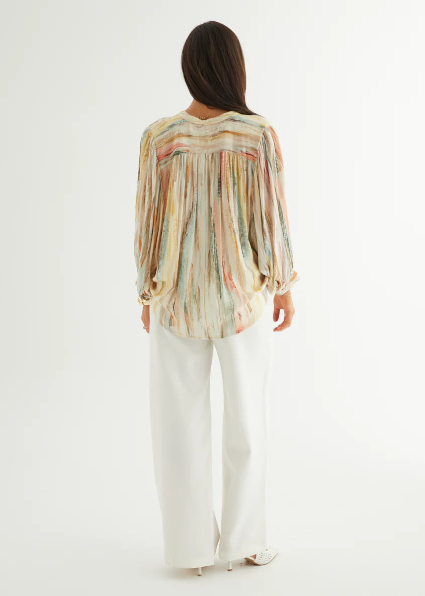 Taya Blouse - Champagne Watercolour