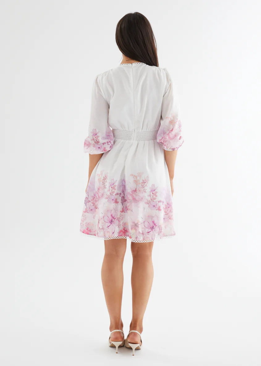 Layla Dress - Pink Flowers