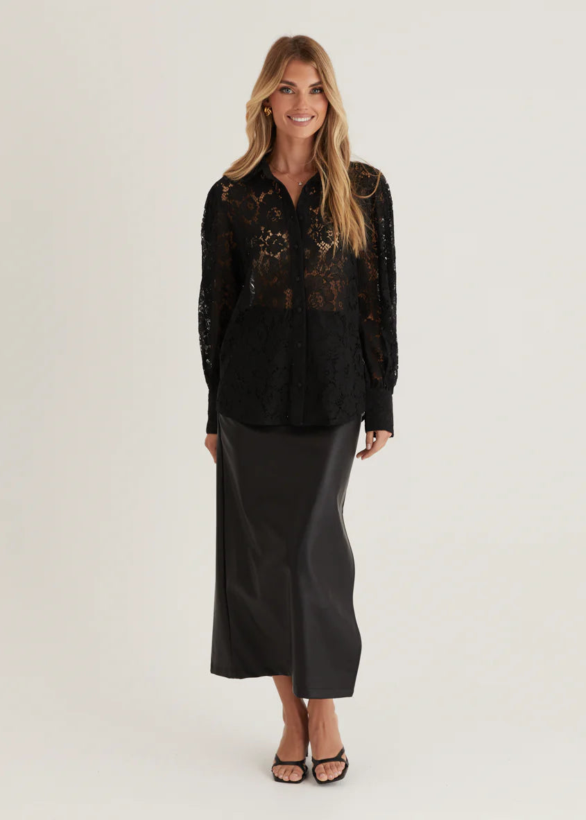 Aira Shirt - Black Lace