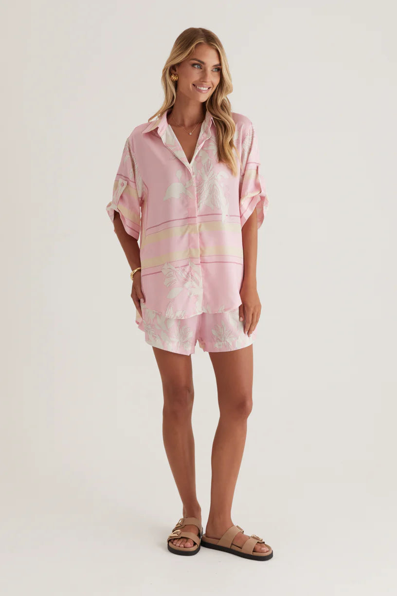 Kaycie Shorts - Pink Flowers