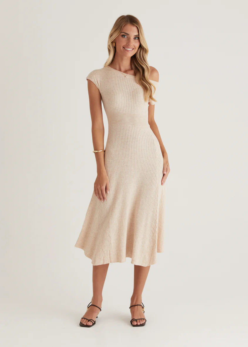 Siren Knit Midi Dress - Oat