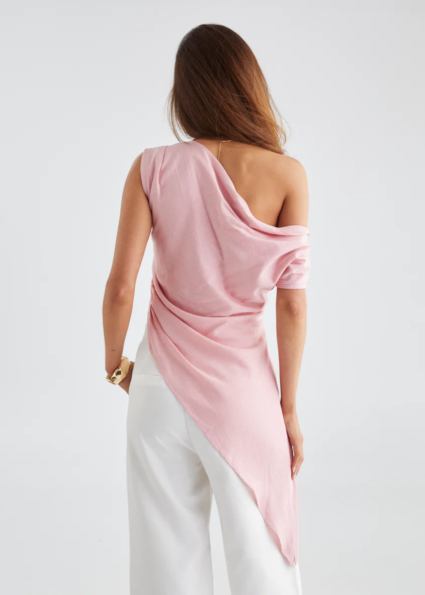 Kylo One Shoulder Top - Pink