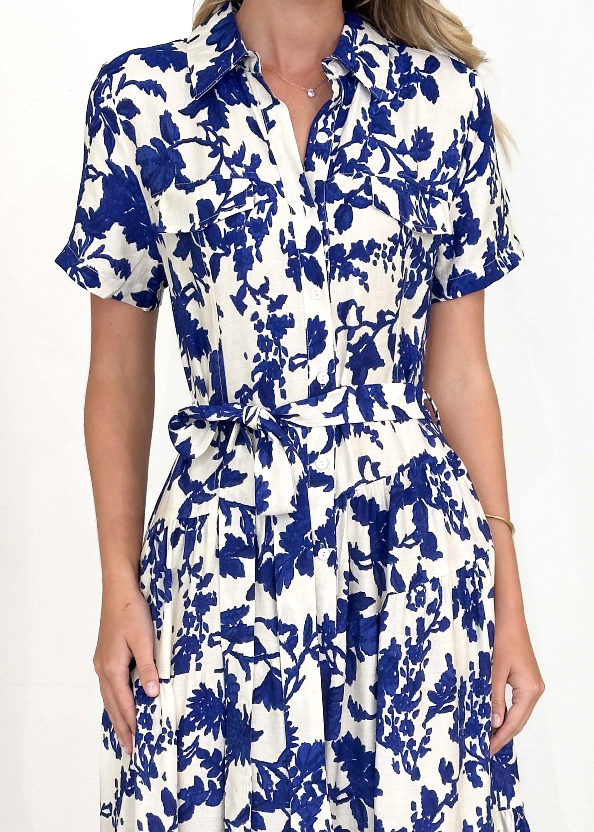 Reggie Midi Dress - Blue Floral