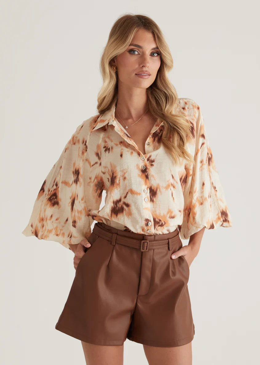 Aleena Blouse - Peach Abstract