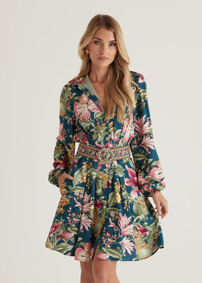 Melville Dress - Emerald Native