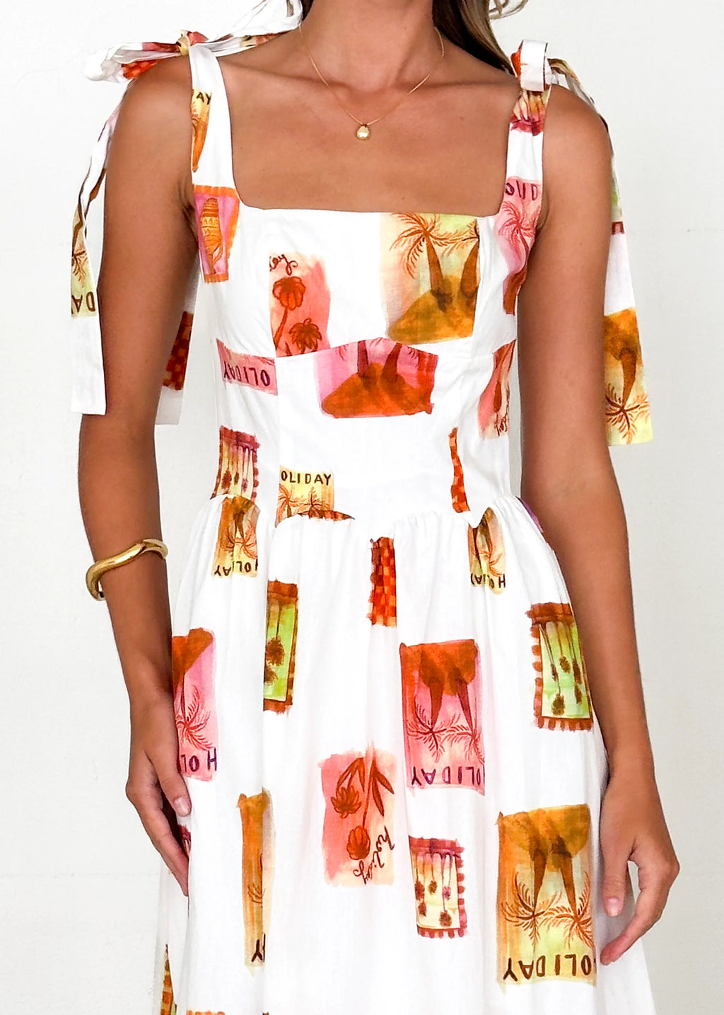 Pipeline Maxi Dress - White Abstract