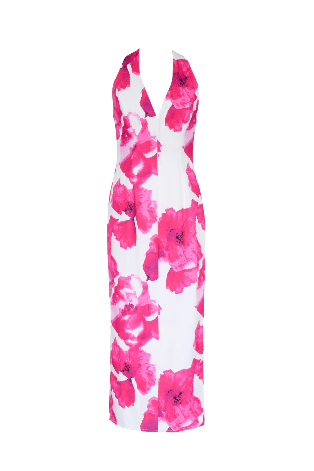 Tibetan Halter Maxi Dress - Pink Floral
